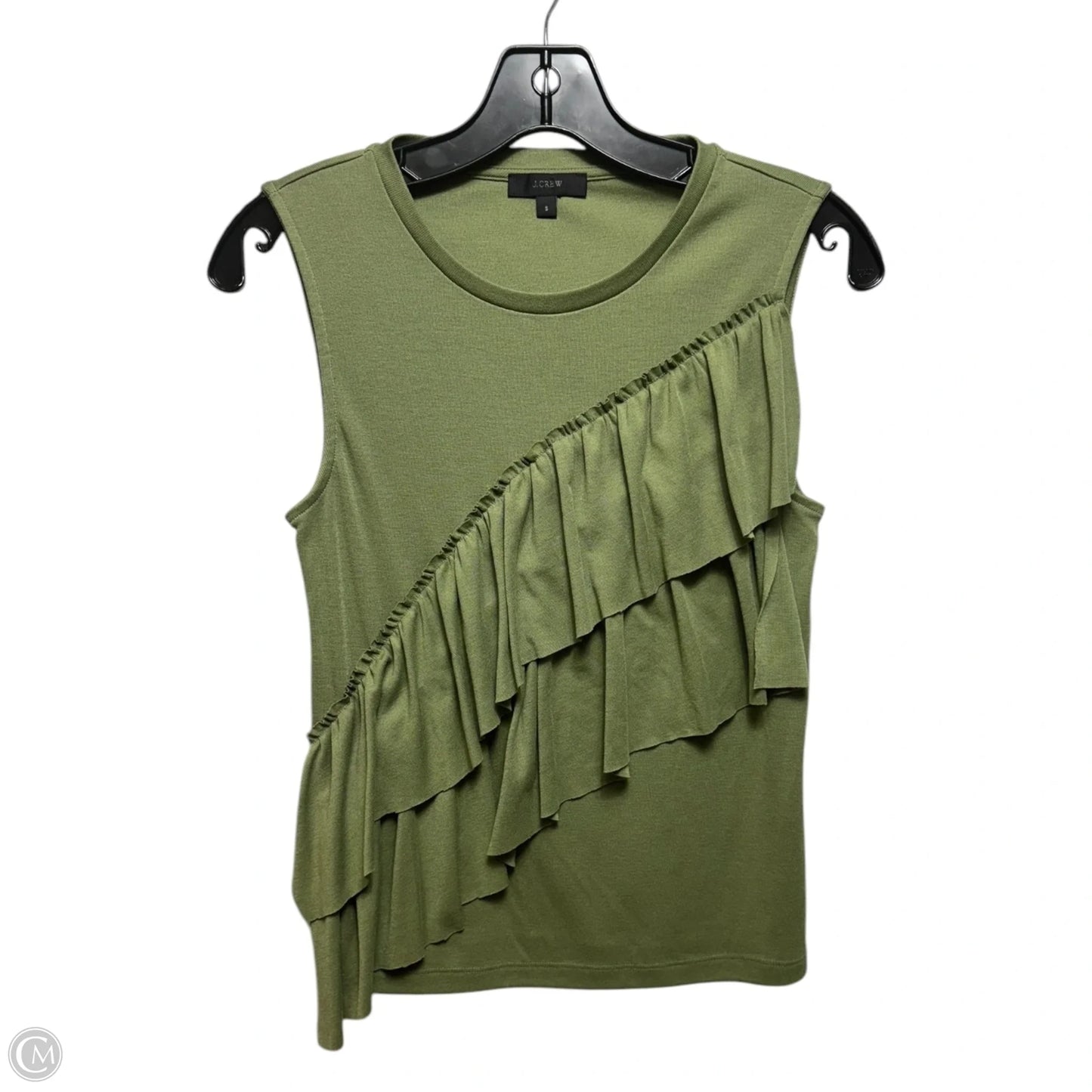 Ruffle Top Sleeveless By J. Crew In Green, Size: S