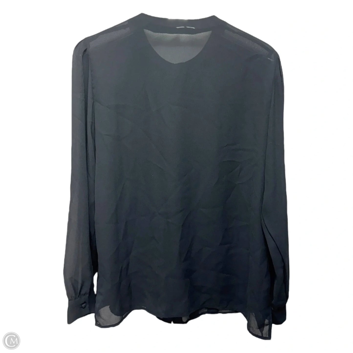 Pleat Front Blouse Designer By Diane Von Furstenberg In Black, Size: 12