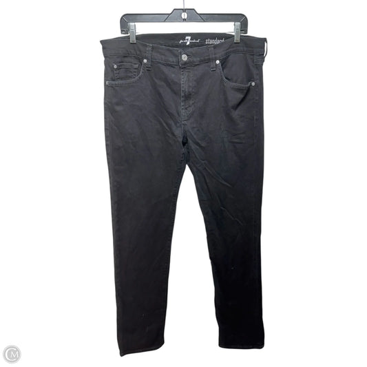 Jeans Straight By 7 For All Mankind In Black Denim, Size: 18