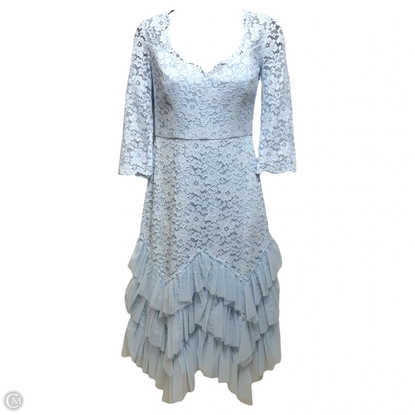 Stretch Lace & Tulle Cocktail Dress By Bcbgmaxazria In Blue, Size: 4