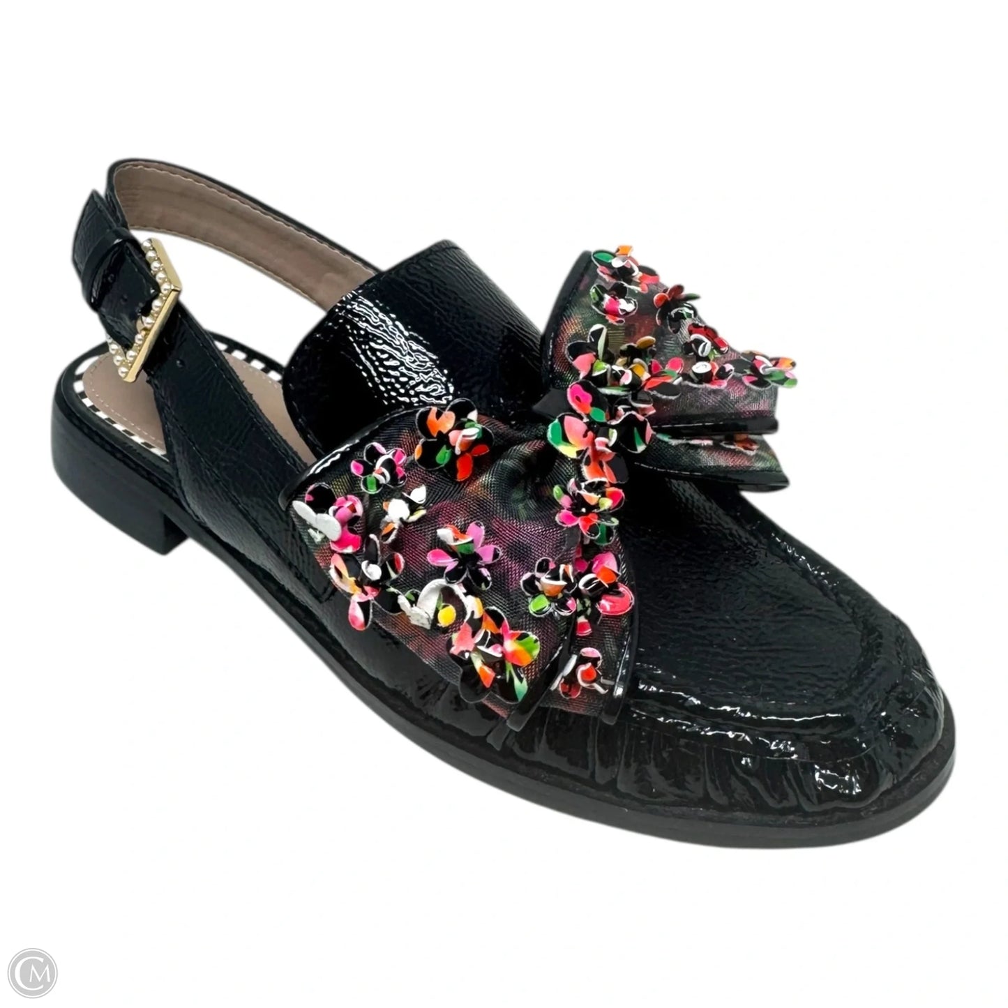 Breyer Slingback Bow Loafer Shoes Flats By Betsey Johnson In Black, Size: 7
