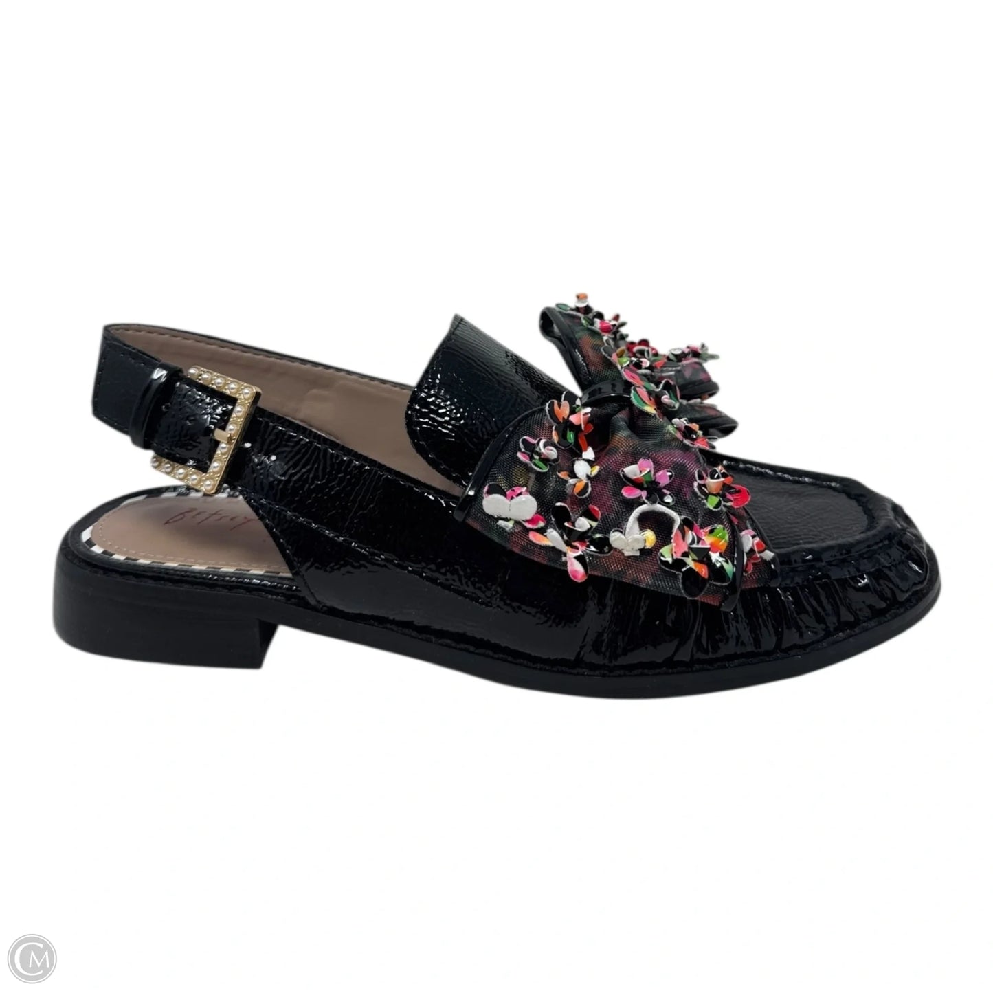 Breyer Slingback Bow Loafer Shoes Flats By Betsey Johnson In Black, Size: 7