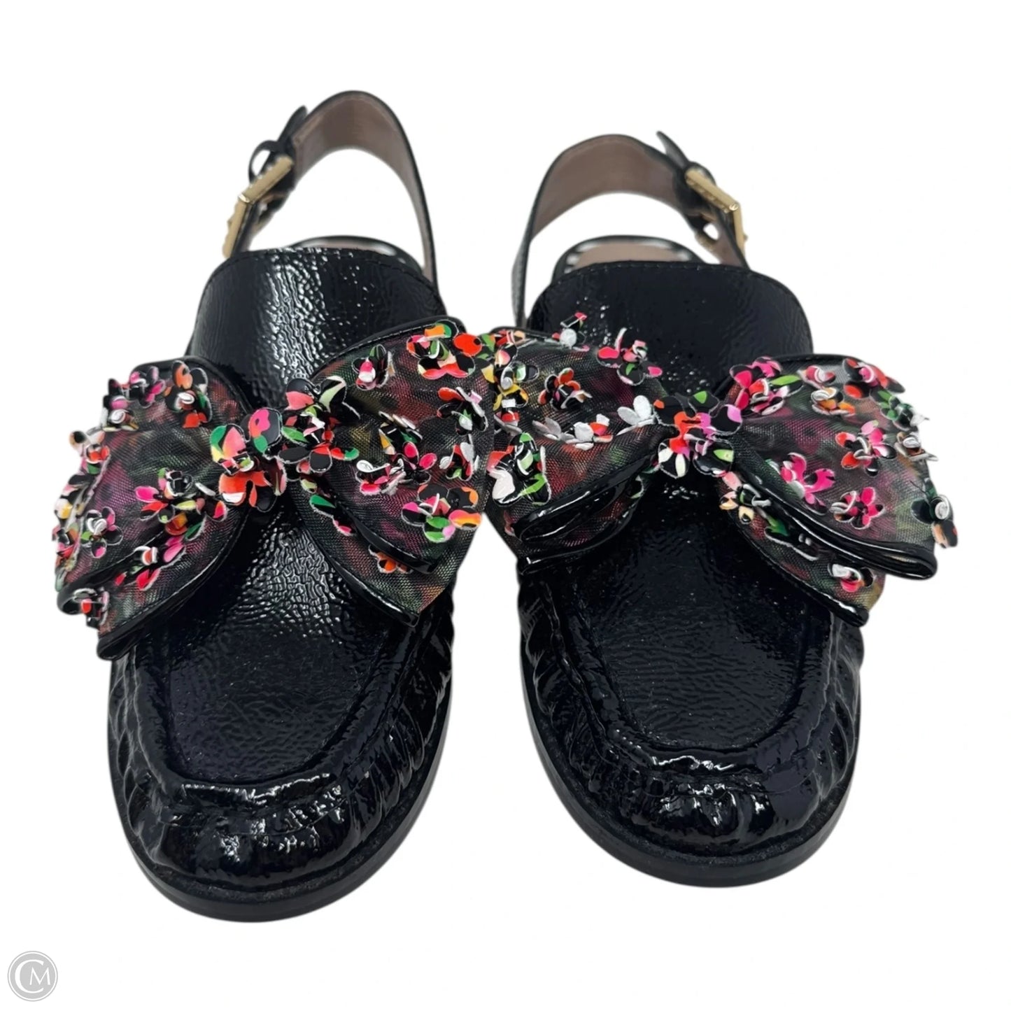 Breyer Slingback Bow Loafer Shoes Flats By Betsey Johnson In Black, Size: 7