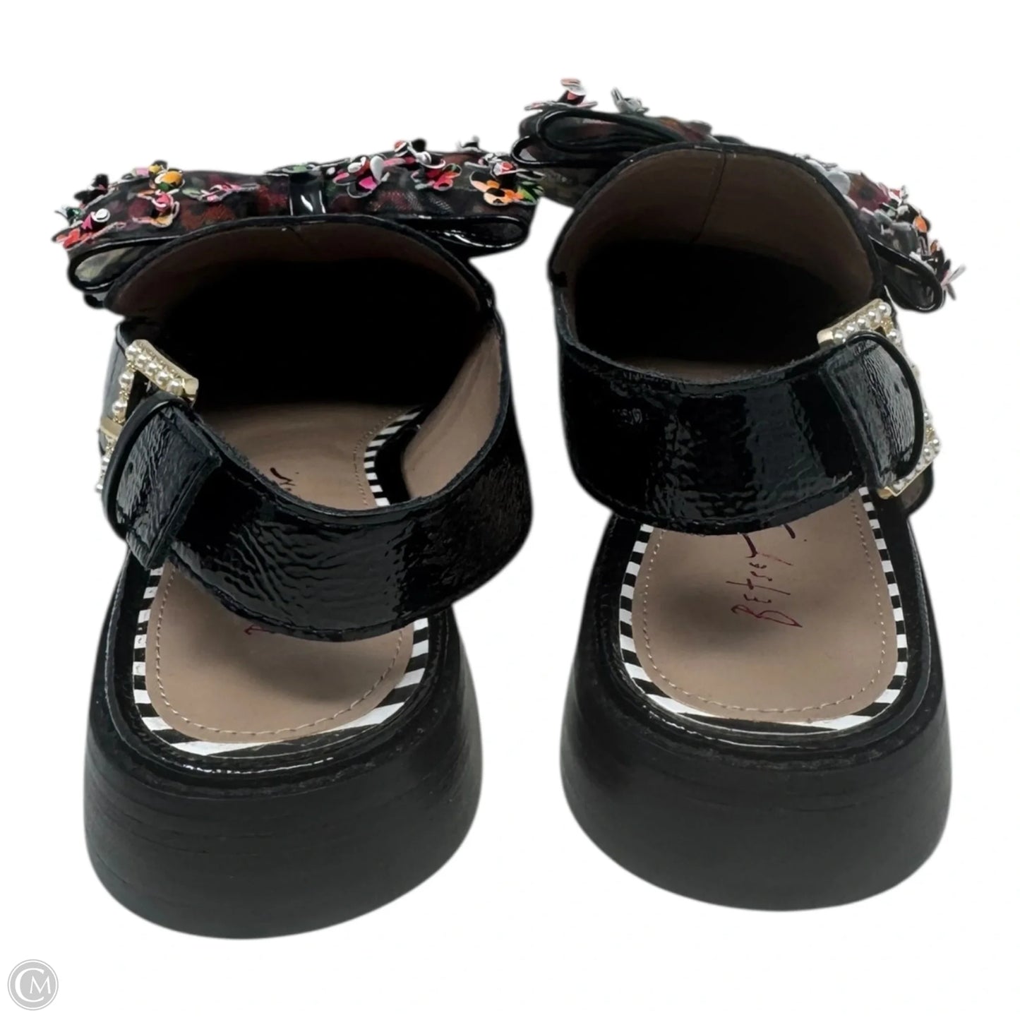 Breyer Slingback Bow Loafer Shoes Flats By Betsey Johnson In Black, Size: 7