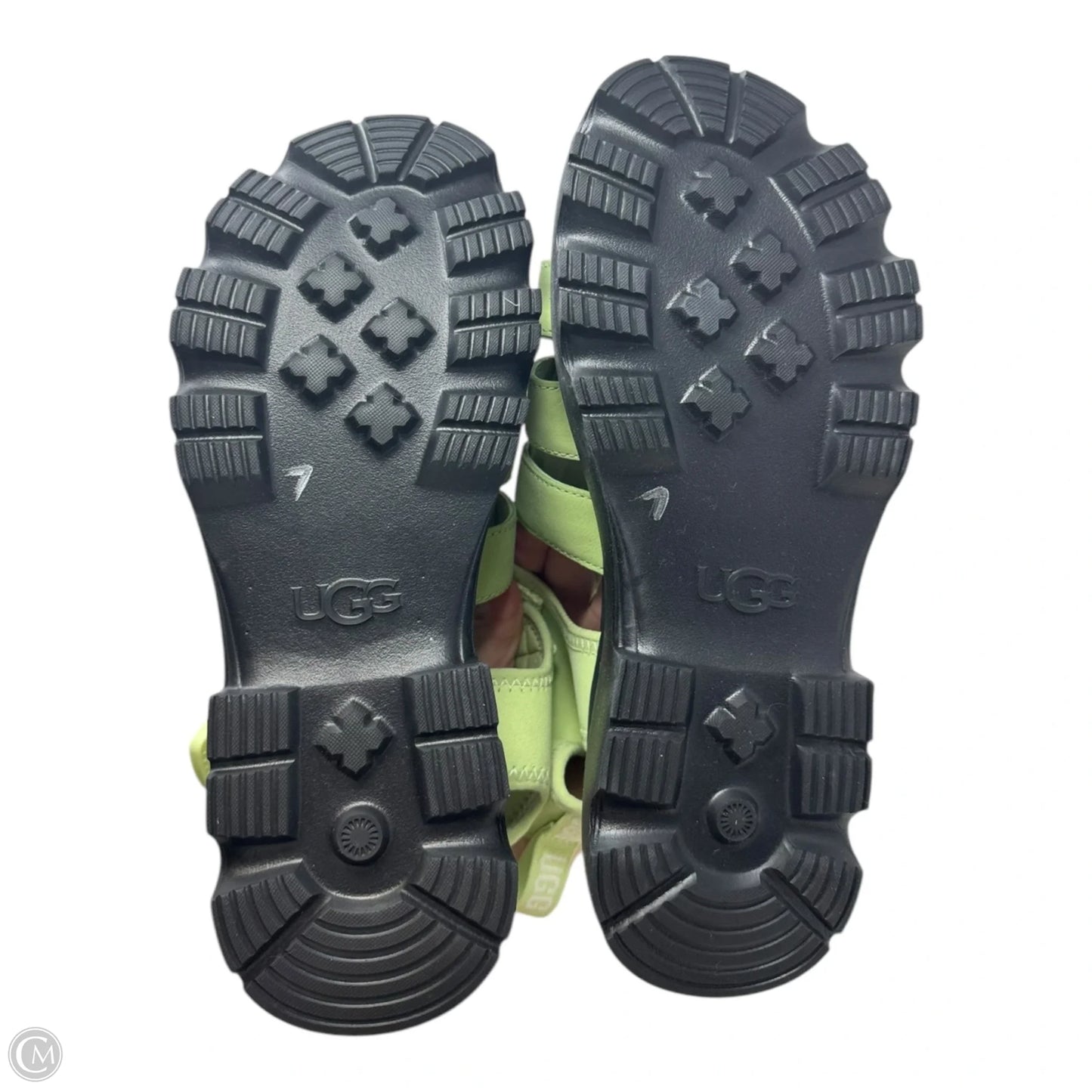 Cora Sandals Designer By Ugg In Green, Size: 7