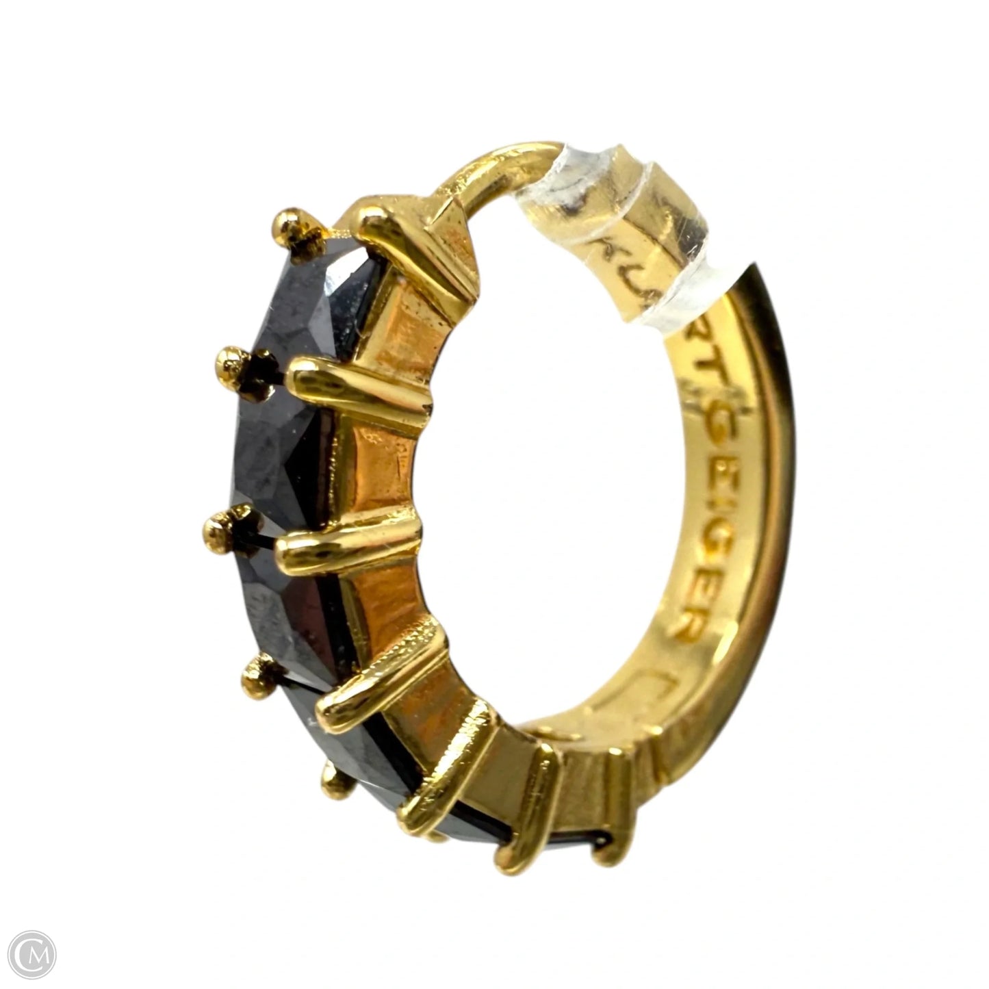 Crystal Huggie Hoop Earrings Designer By Kurt Geiger