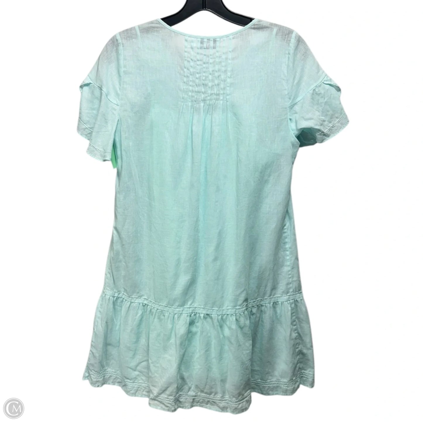 Linen Blend Dress Casual Short By Vineyard Vines In Aqua, Size: 2