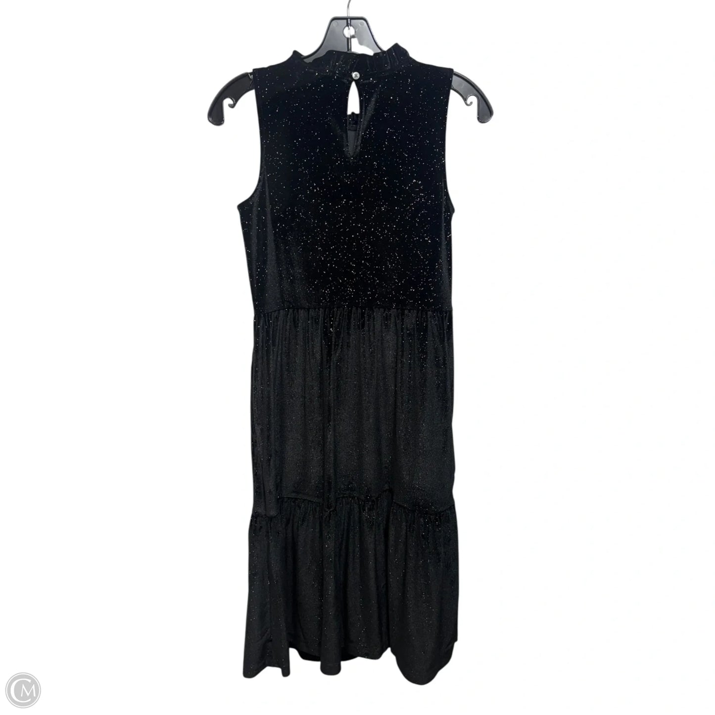 Velvet Tiered Dress Casual Midi By J. Crew In Black & Gold, Size: 0