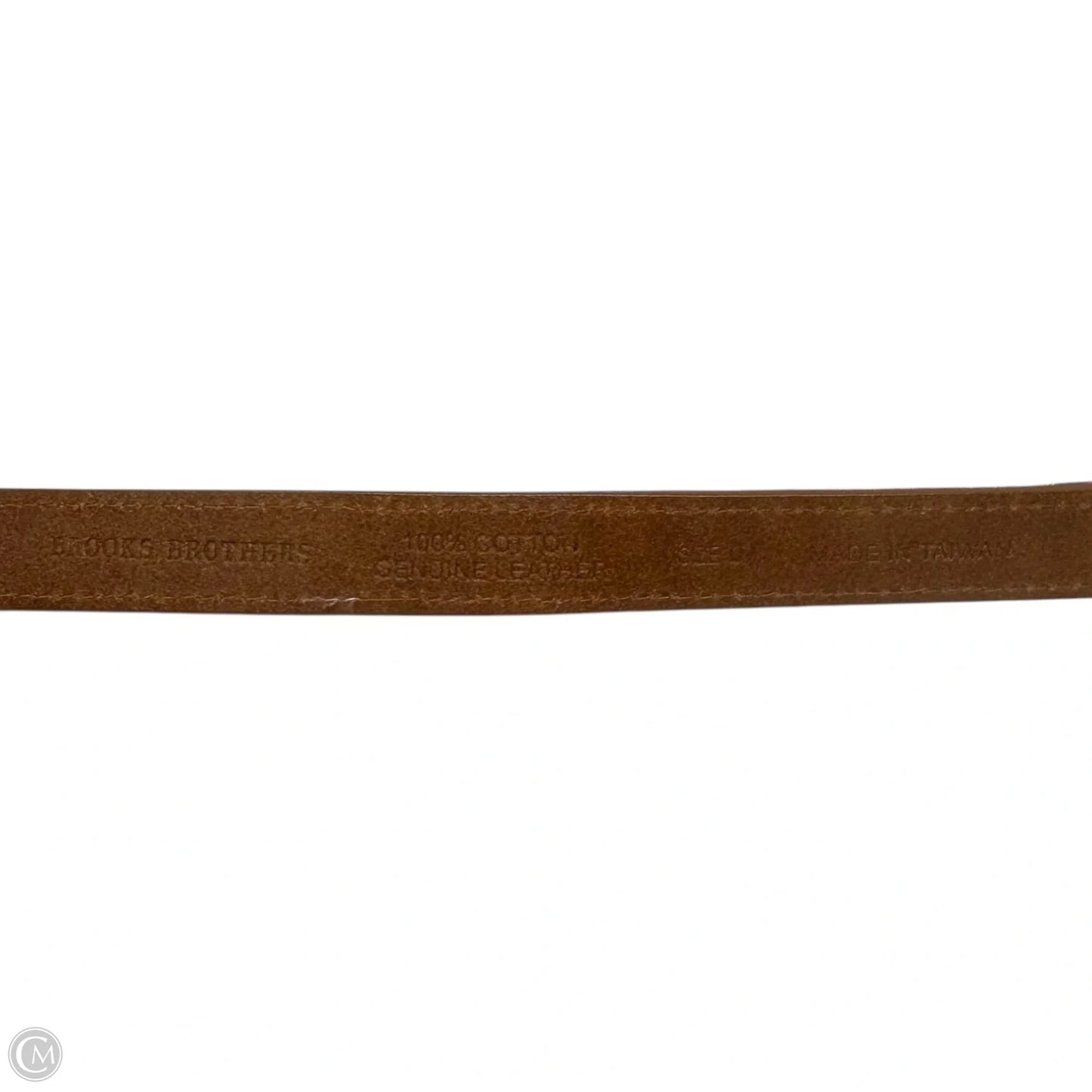 Plaid & Leather Belt By Brooks Brothers, Size: Large