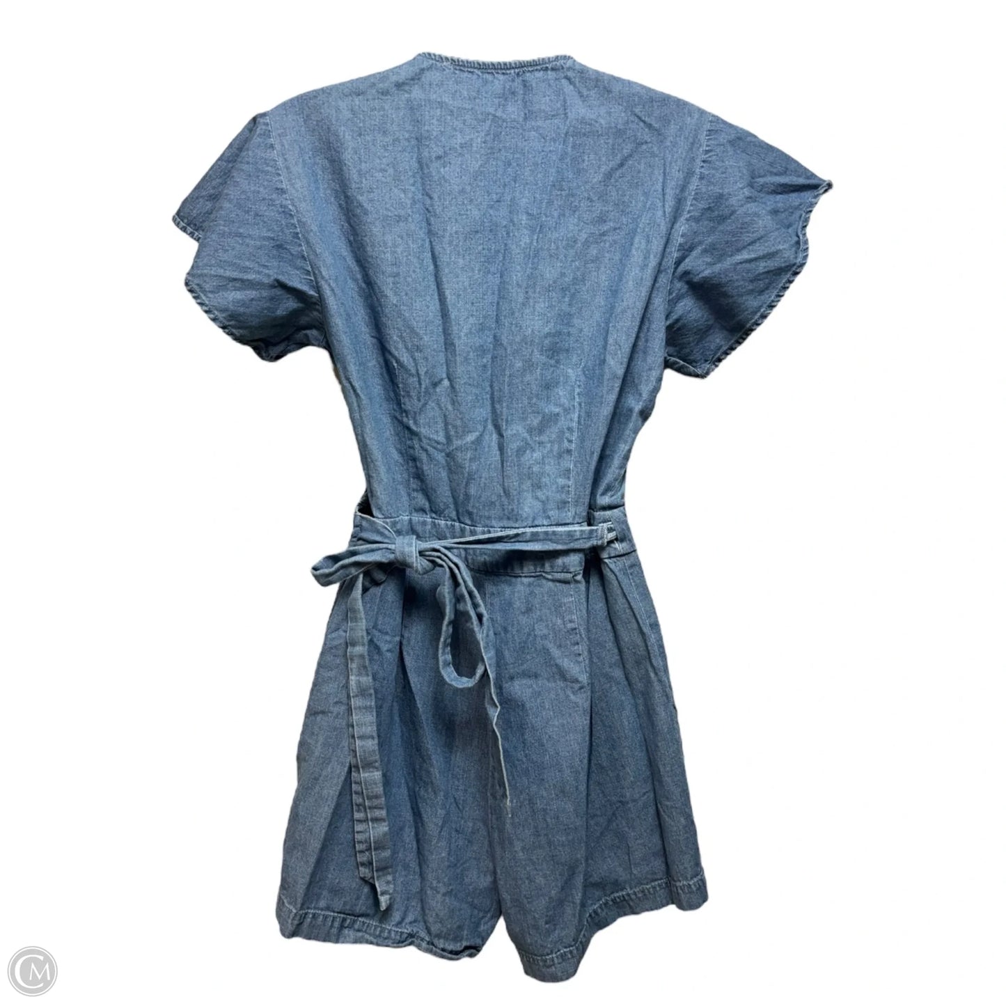 Ruffle Wrap Denim Romper By Draper James In Blue Denim, Size: 6