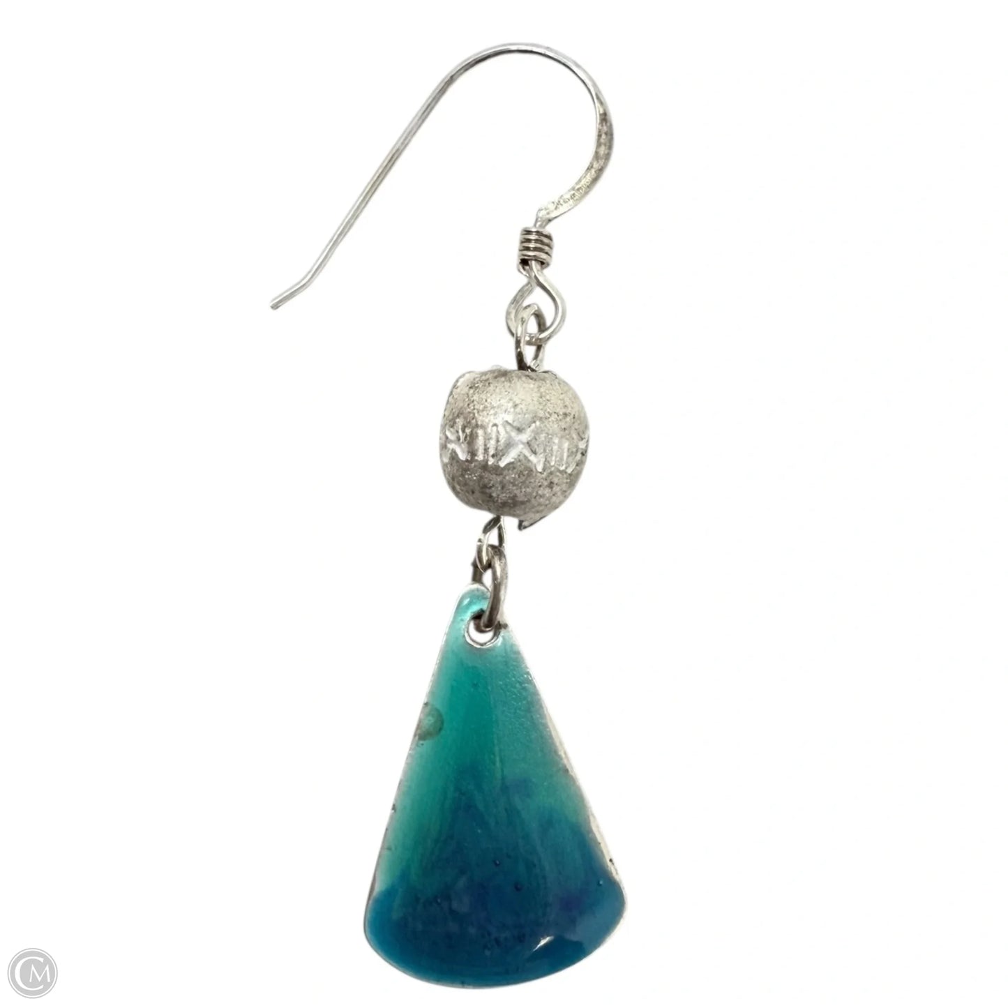 Turquoise Tone & Sterling Silver French Wire Earrings By Unbranded