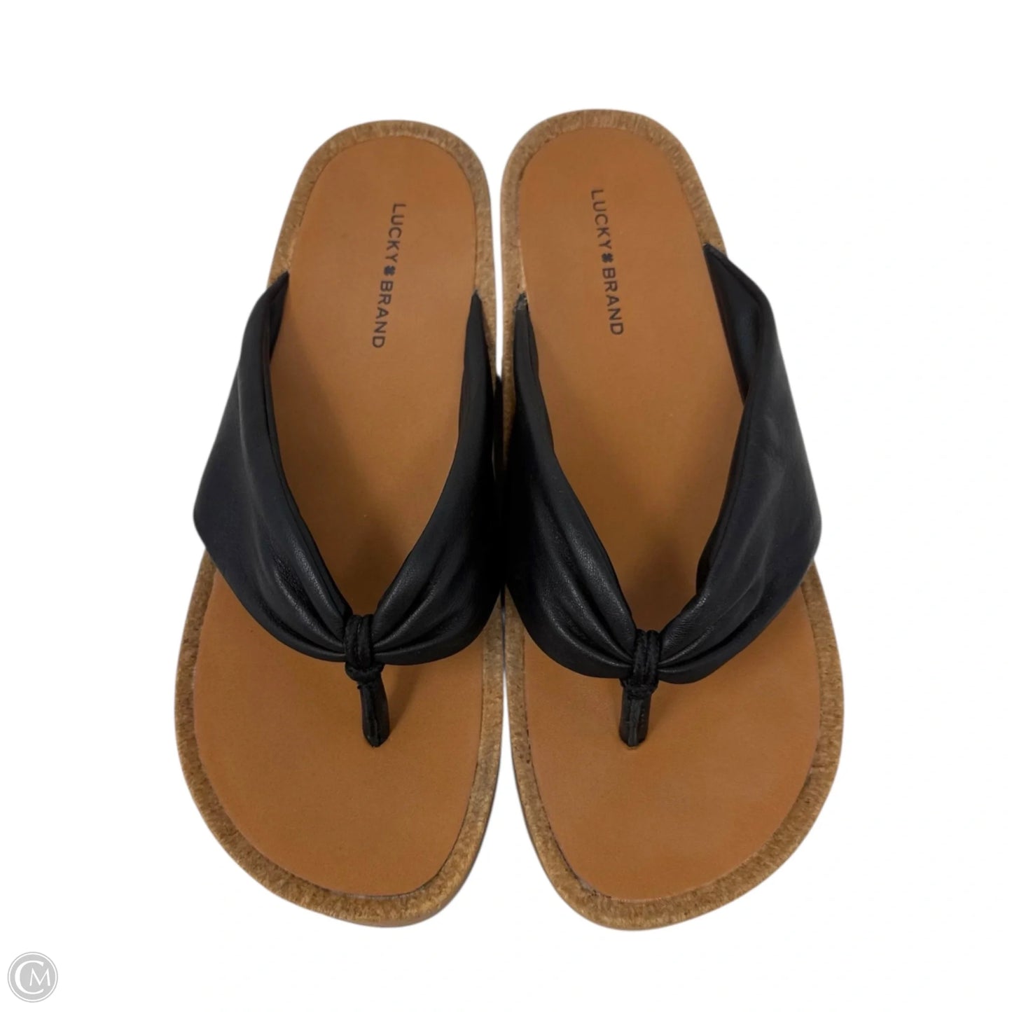 Lellina Leather Platform Sandals By Lucky Brand In Black, Size: 7.5