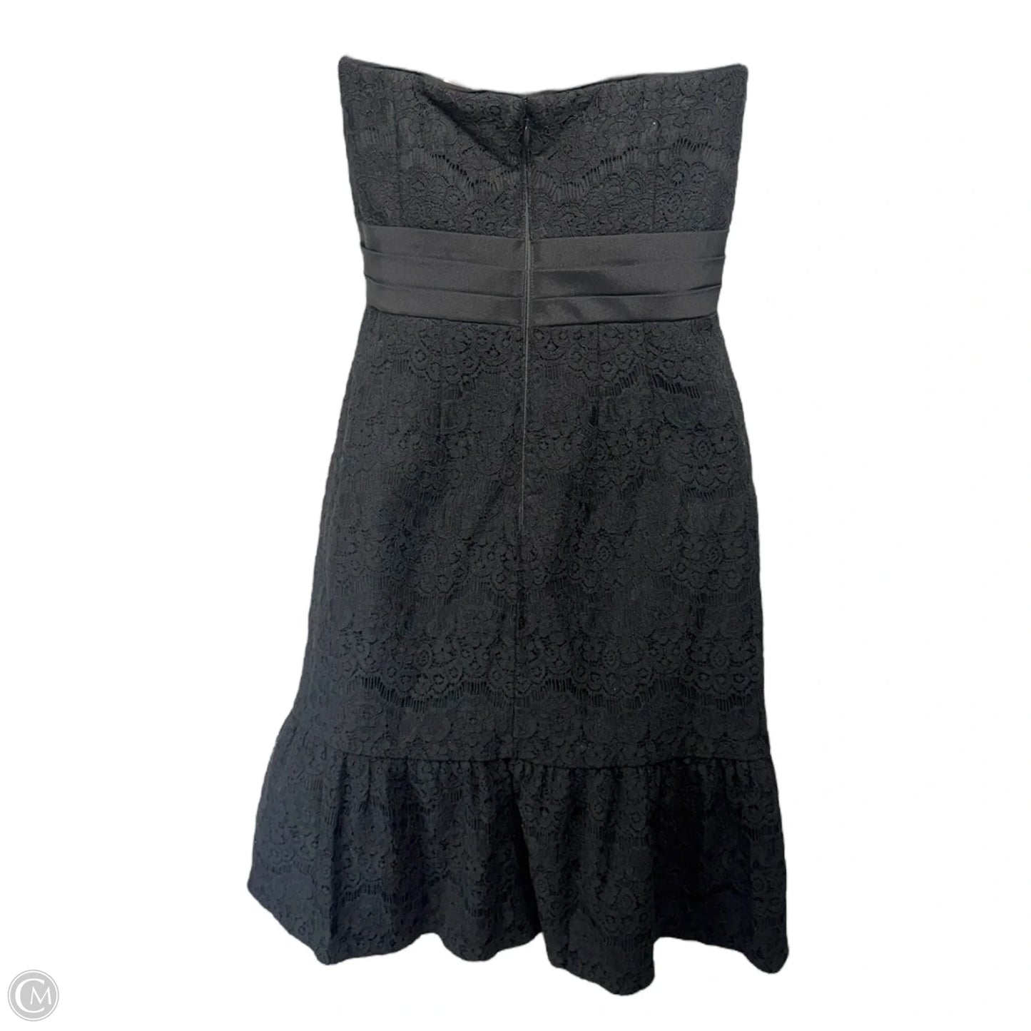 Strapless Lace Cocktail Dress With Peplum By White House Black Market In Black, Size: 0