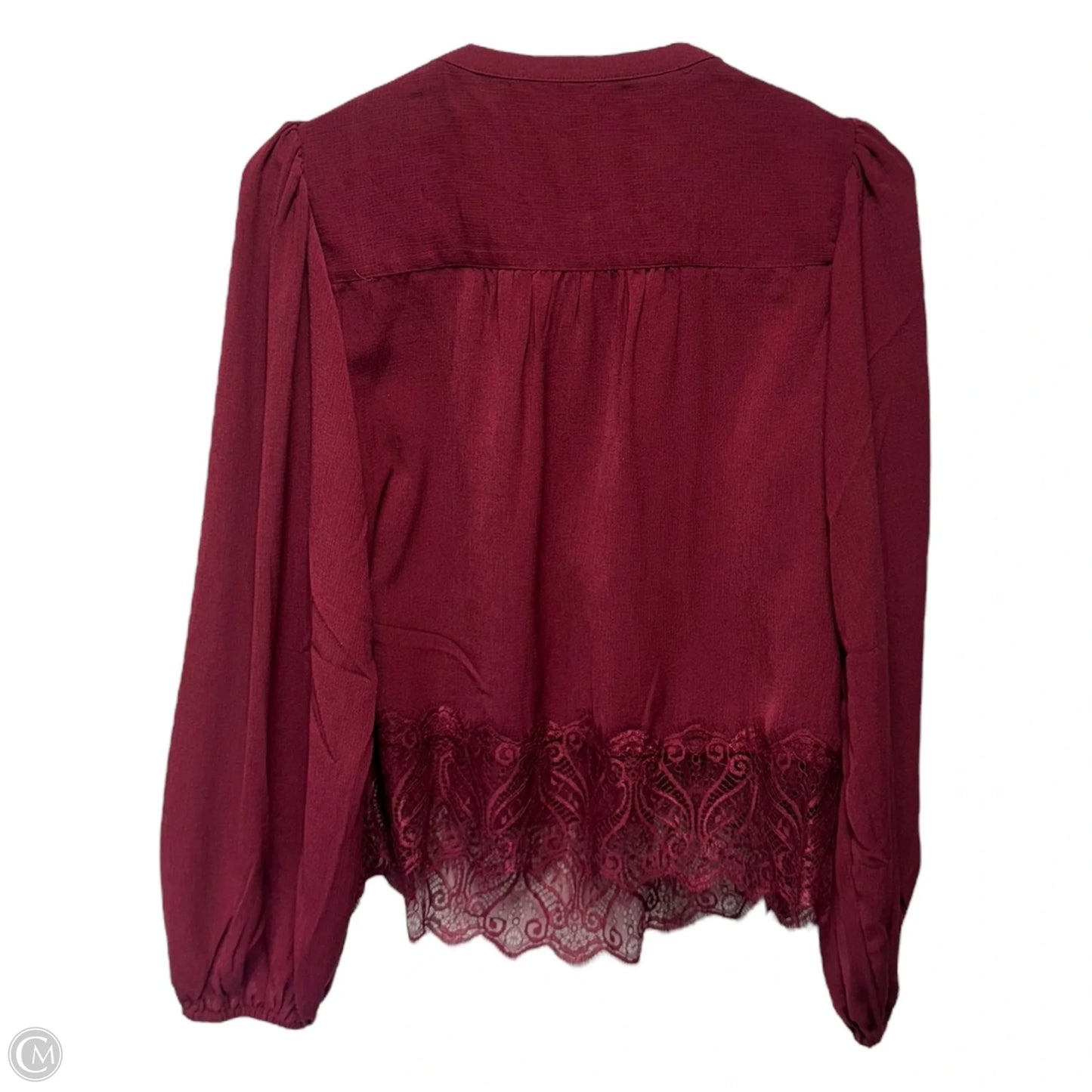 Top Long Sleeve Designer By Frye In Maroon, Size: S
