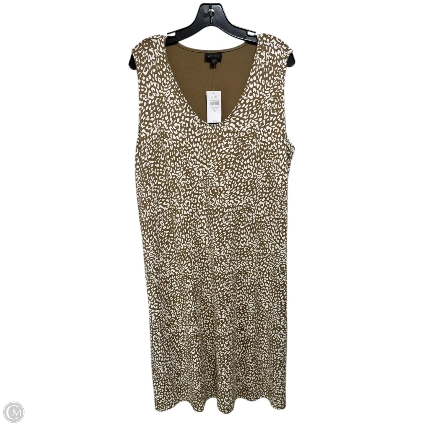 Leopard Dress Casual Midi By J. Jill In Brown & Cream, Size: Xl