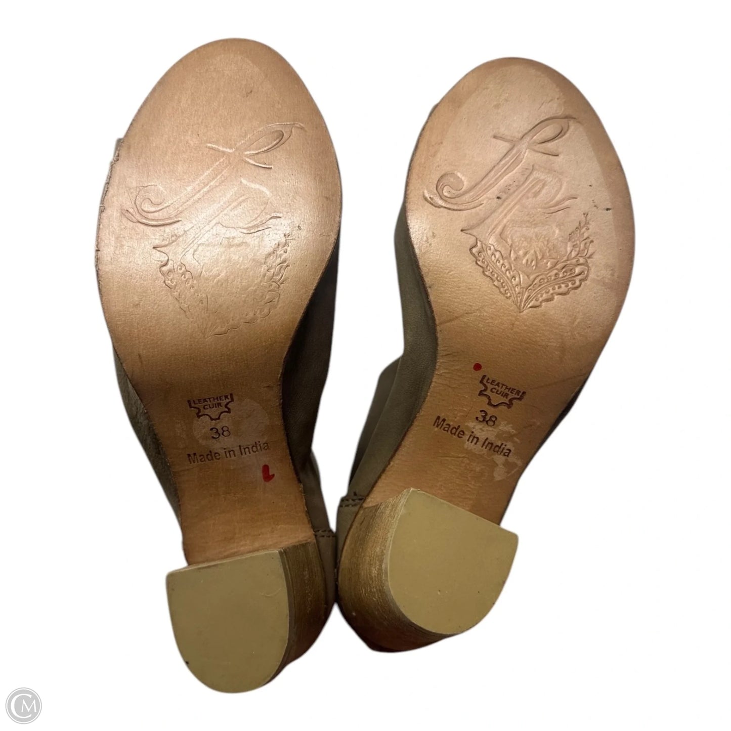 Clear Water Peep Toe Shoes Heels Block By Free People In Tan, Size: 8