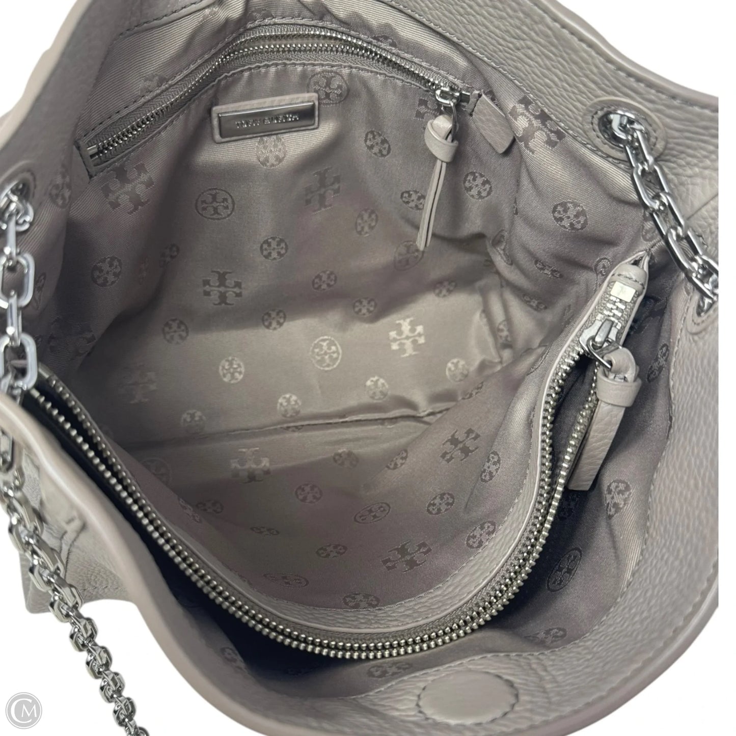 Britten Pebbled Leather Handbag Designer By Tory Burch, Size: Medium