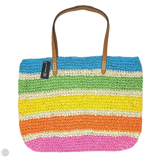 Woven Straw Jordy Pop Tote By Inc, Size: Large
