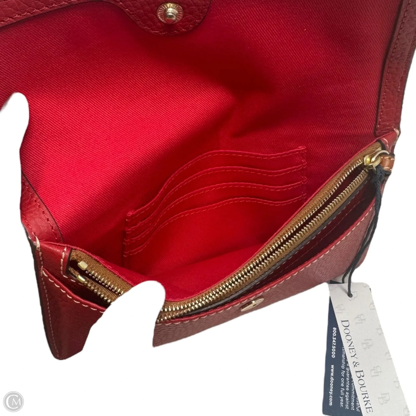 Pebbled Leather Wristlet Wallet Designer By Dooney And Bourke, Size: Medium