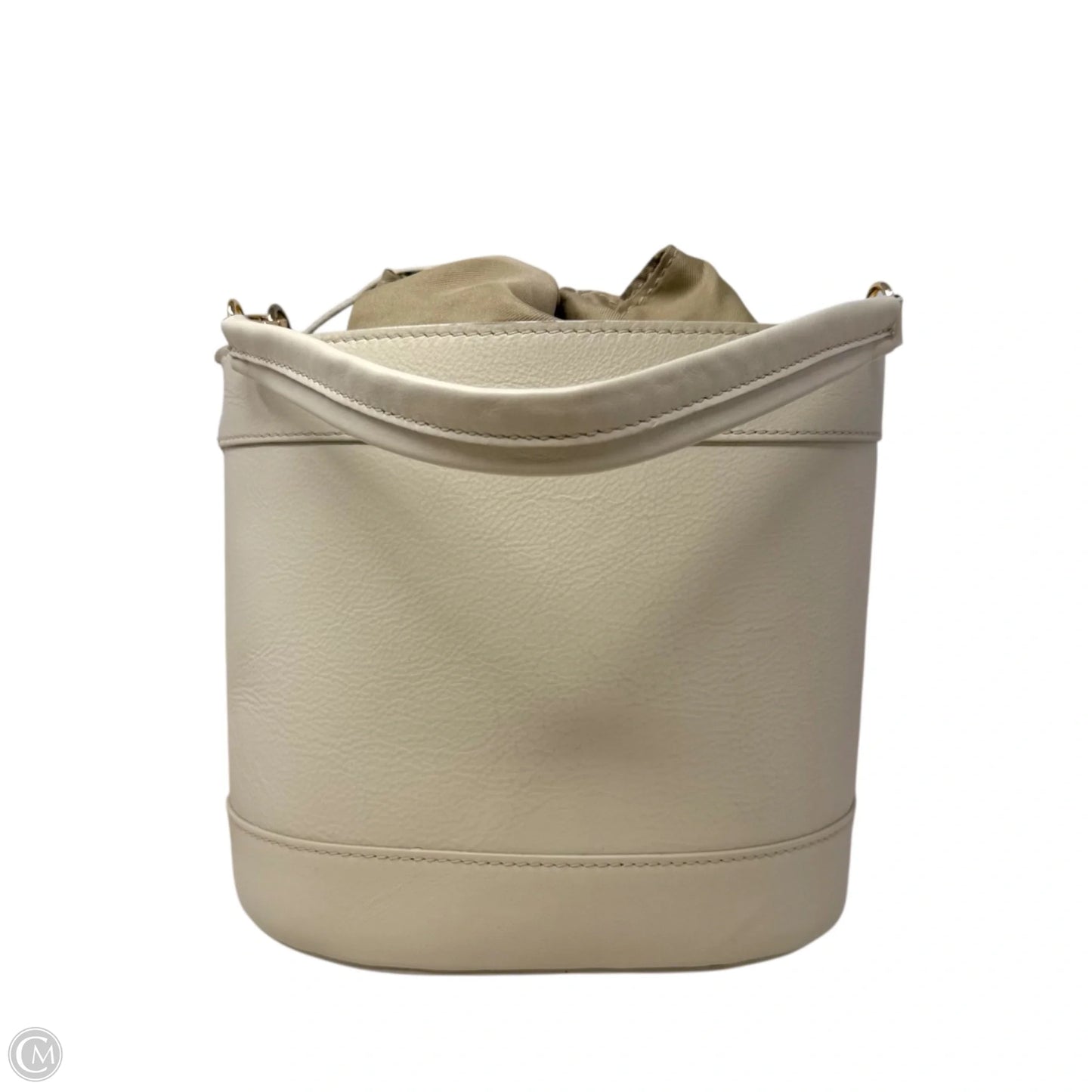 Italian Woven Leather & Straw Bucket Bag By Divina Firenze, Size: Medium