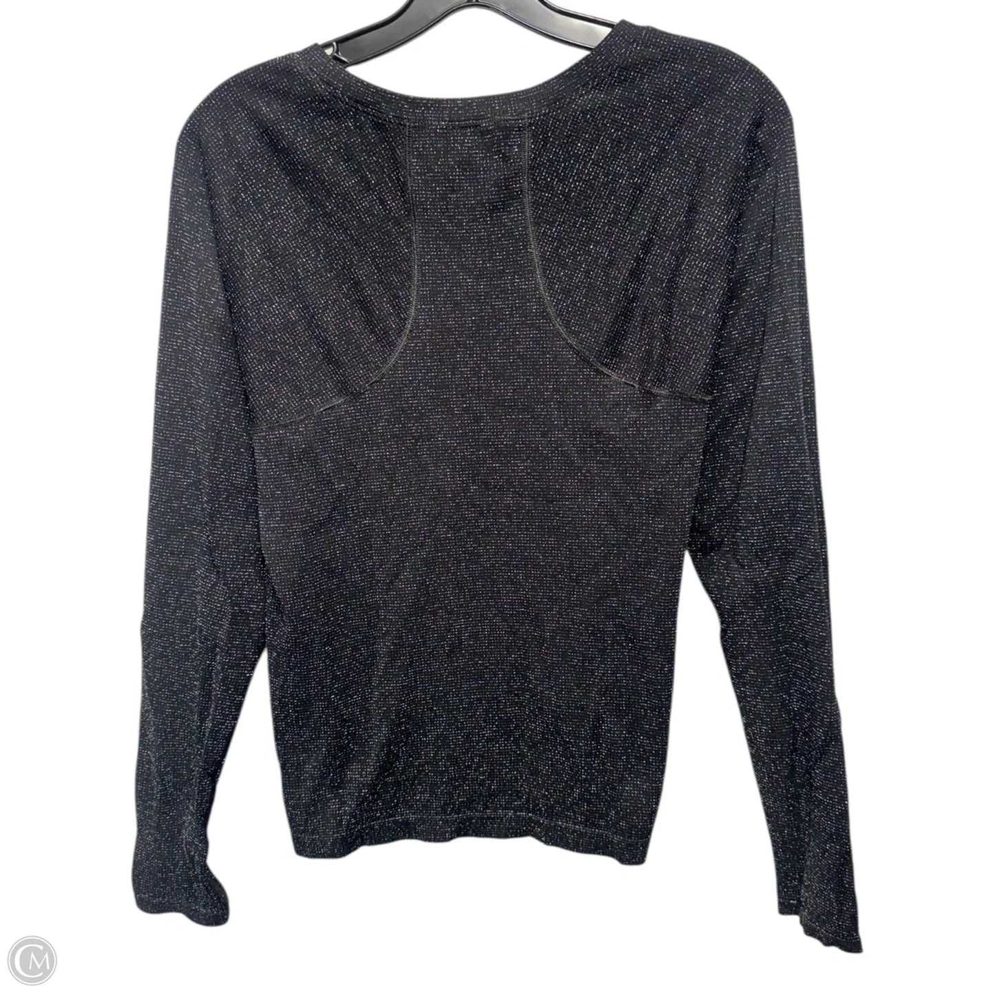 Athletic Top Long Sleeve Crewneck By Athleta In Black & Silver, Size: M