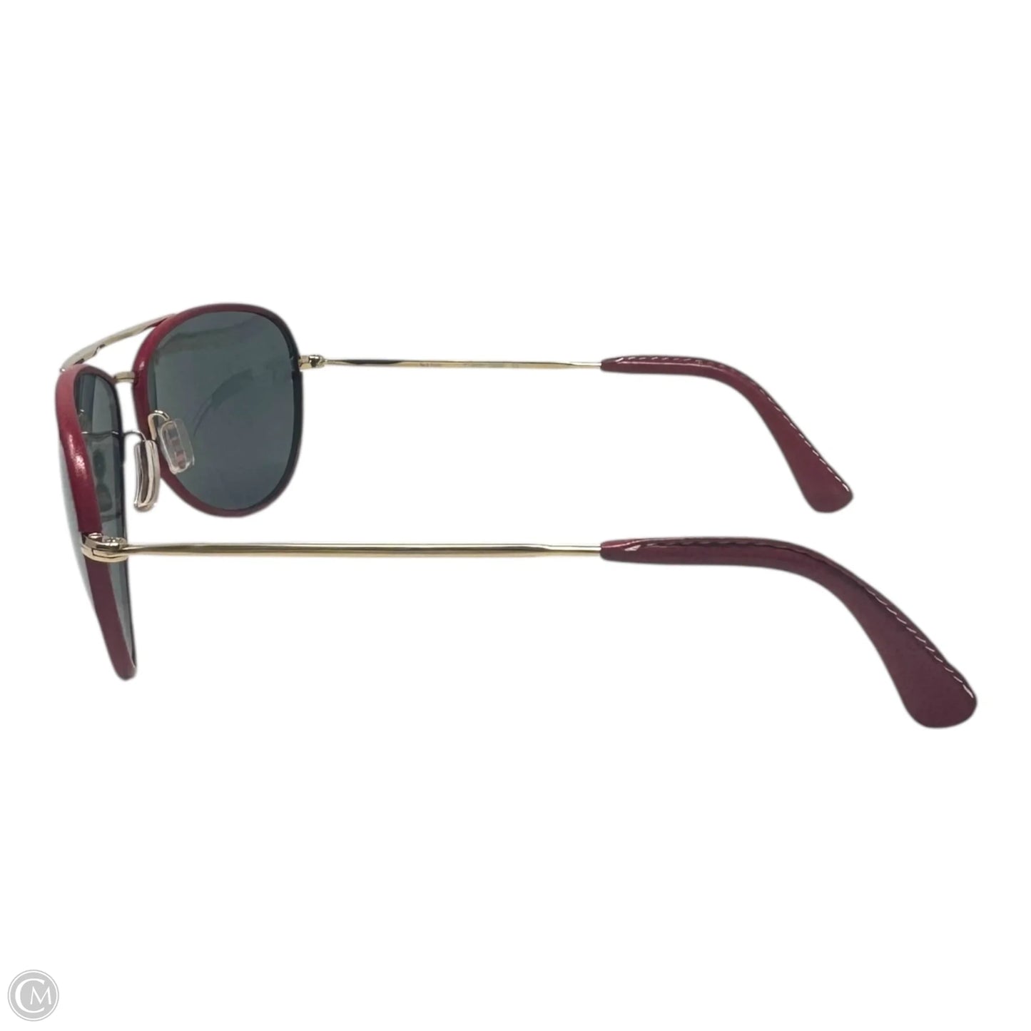 817 Leather Trim Aviator Sunglasses By Paul Smith in Red