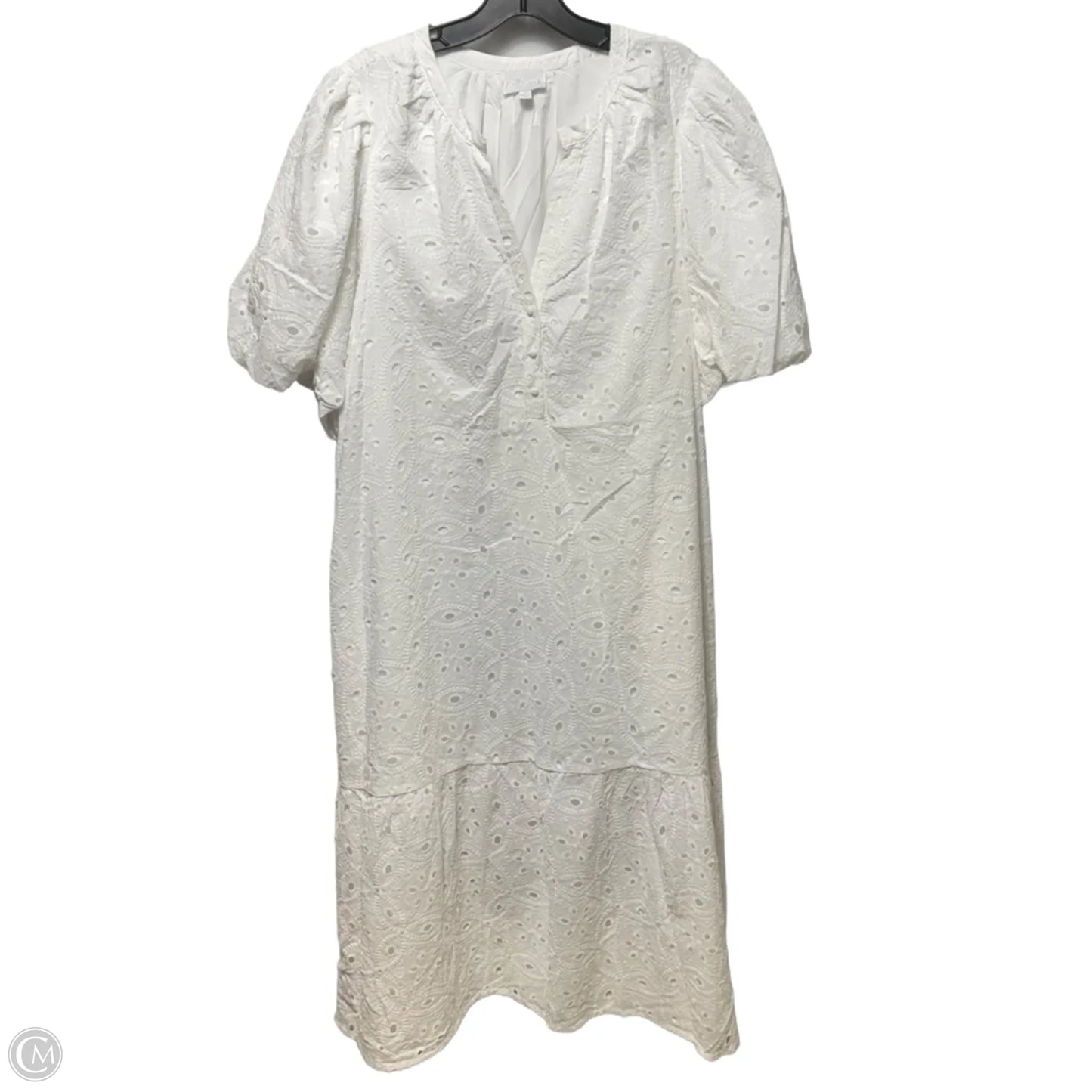 Eyelet Dress Casual Maxi By Sugar Lips In White, Size: 3x