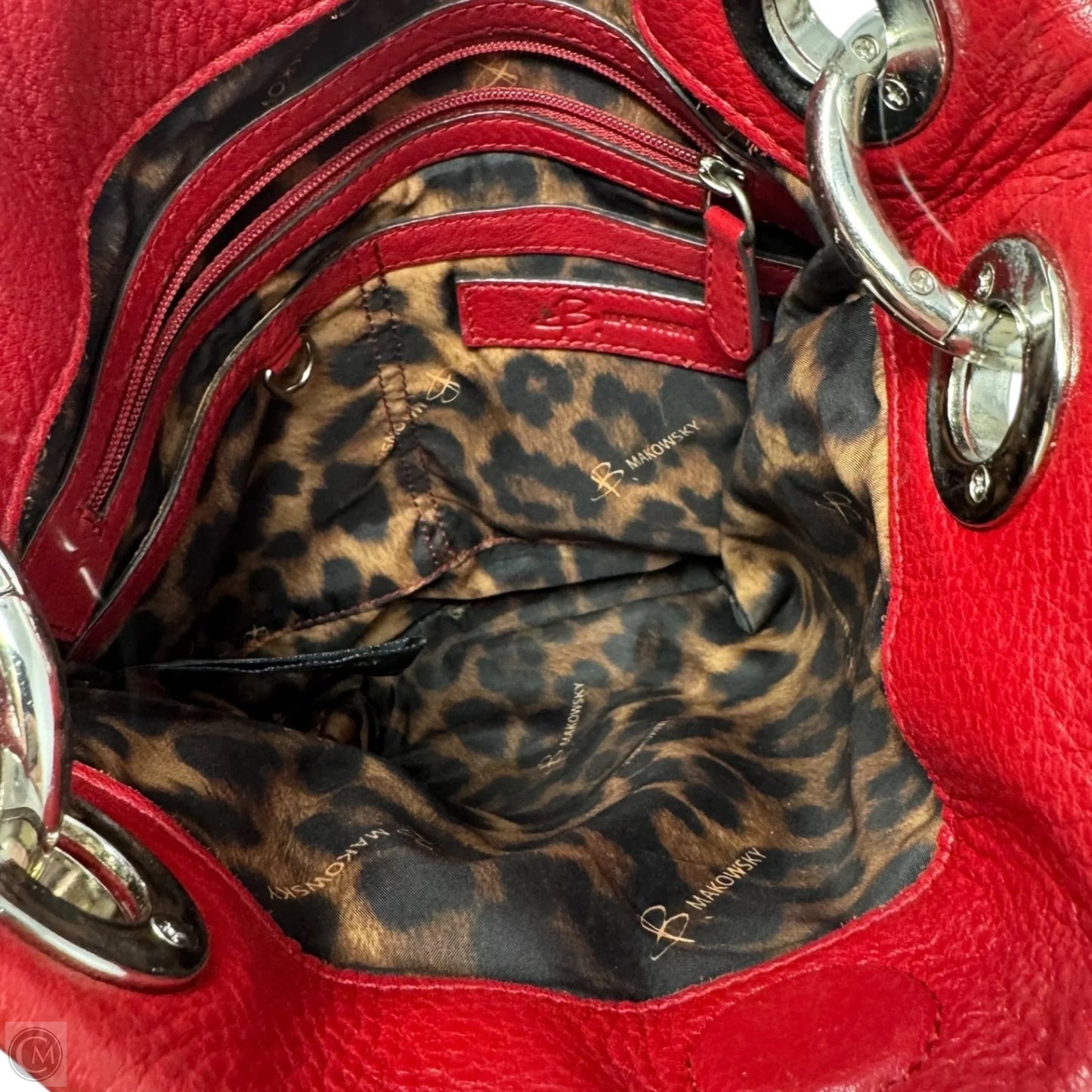 Durango Zipper Leather Shoulder Bag By B. Makowsky, Size: Medium