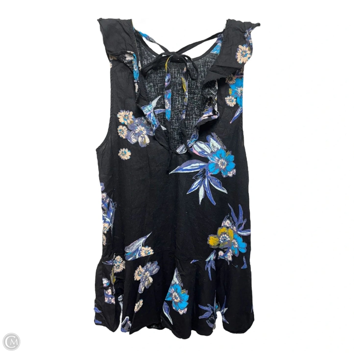 Linen Blend Tie Back Tunic Sleeveless By Free People In Floral Print, Size: S