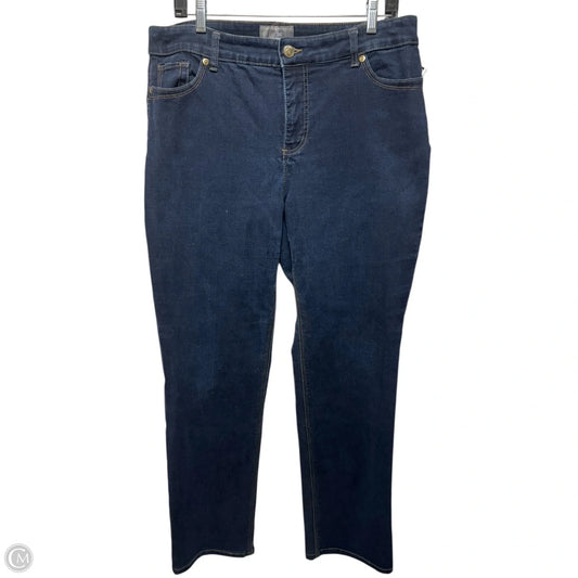 Jeans Straight By Chicos In Blue Denim, Size: 14
