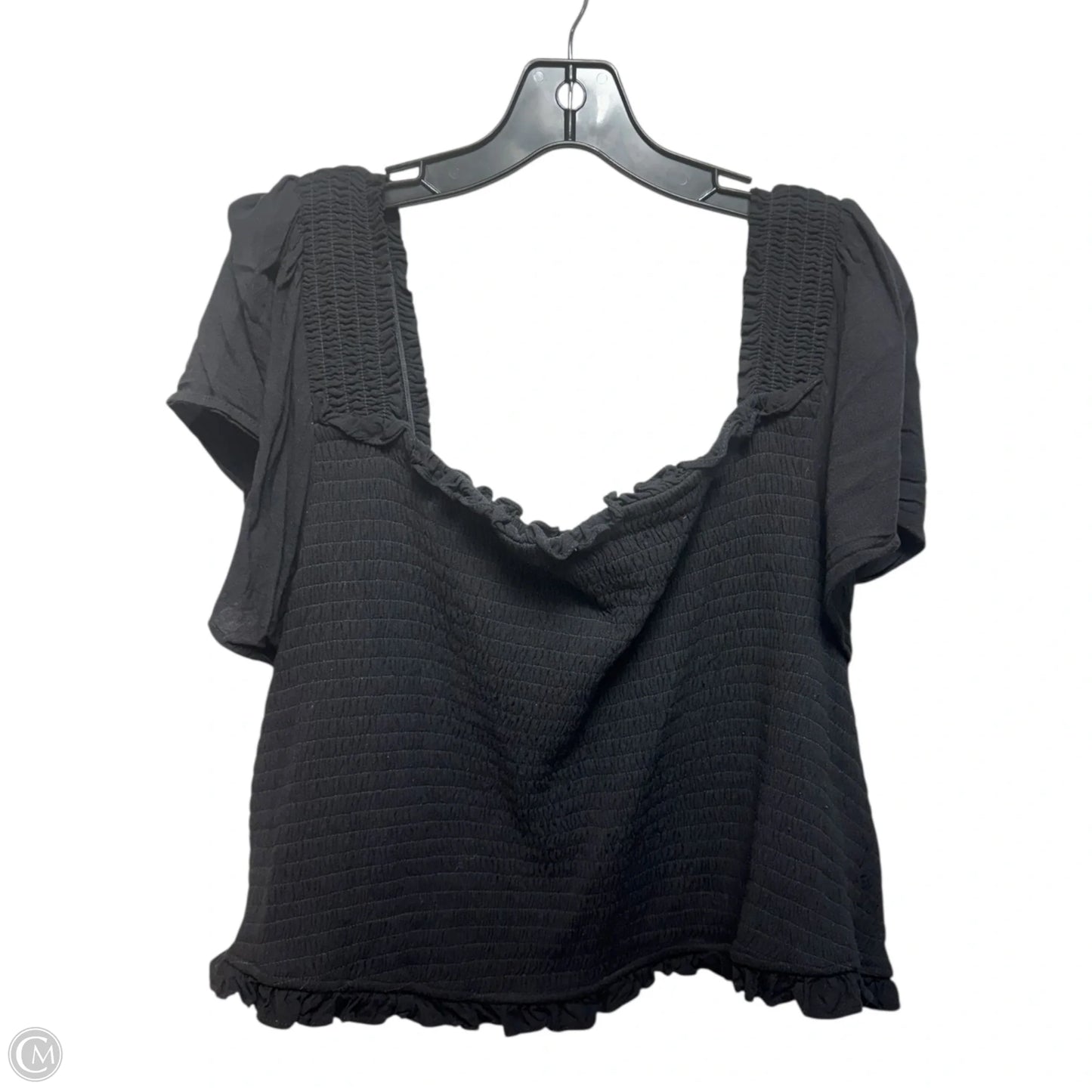 Smocked Top Short Sleeve By Torrid In Black, Size: 5