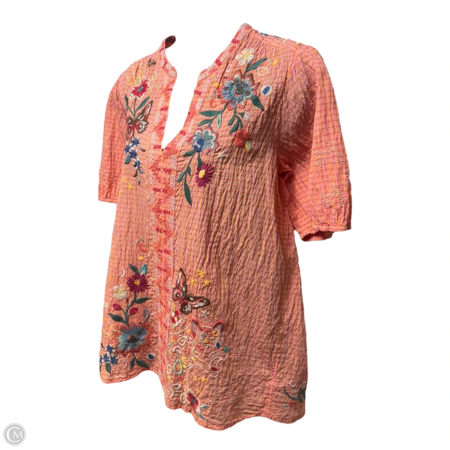 Top Short Sleeve By Johnny Was In Coral, Size: S