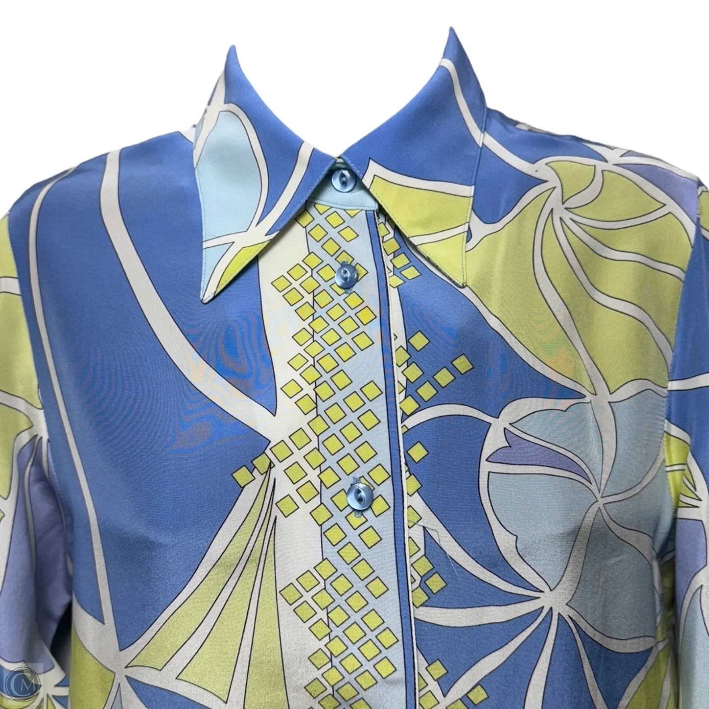 Silk Printed Button Down Blouse By Averardo Bessi In Multi-colored, Size: 6