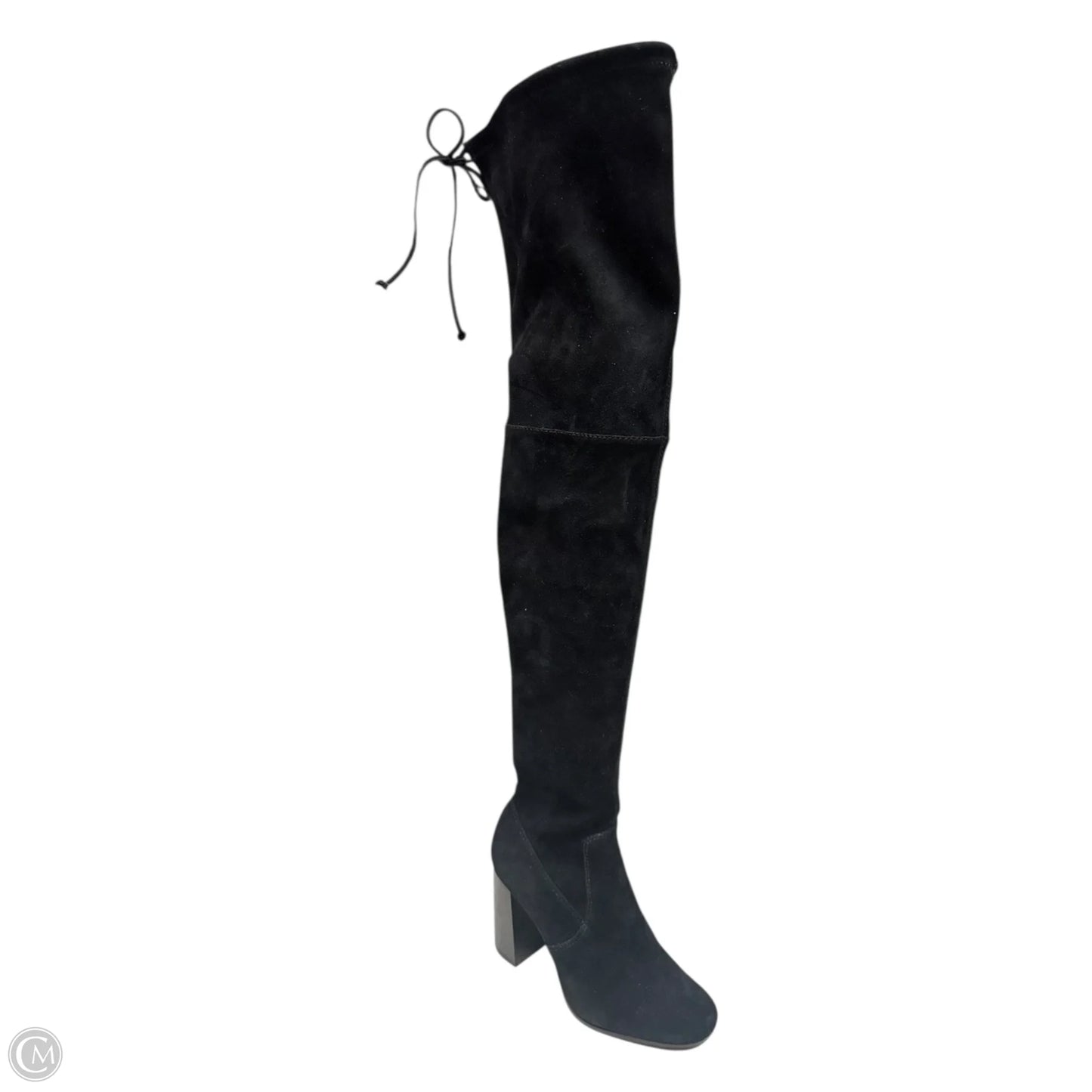 Julia Thigh High Suede Boots Designer By Frye In Black, Size: 5.5