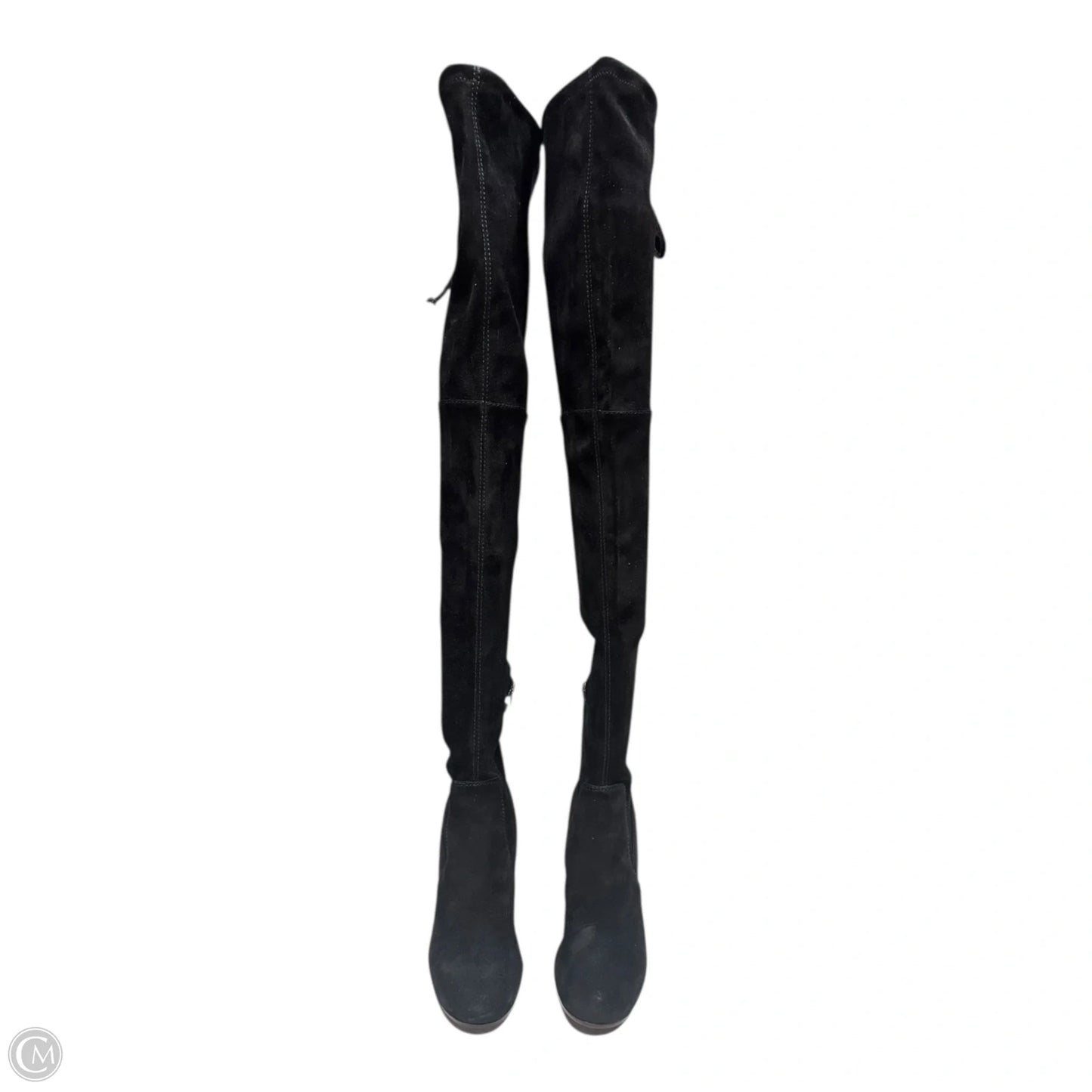 Julia Thigh High Suede Boots Designer By Frye In Black, Size: 5.5