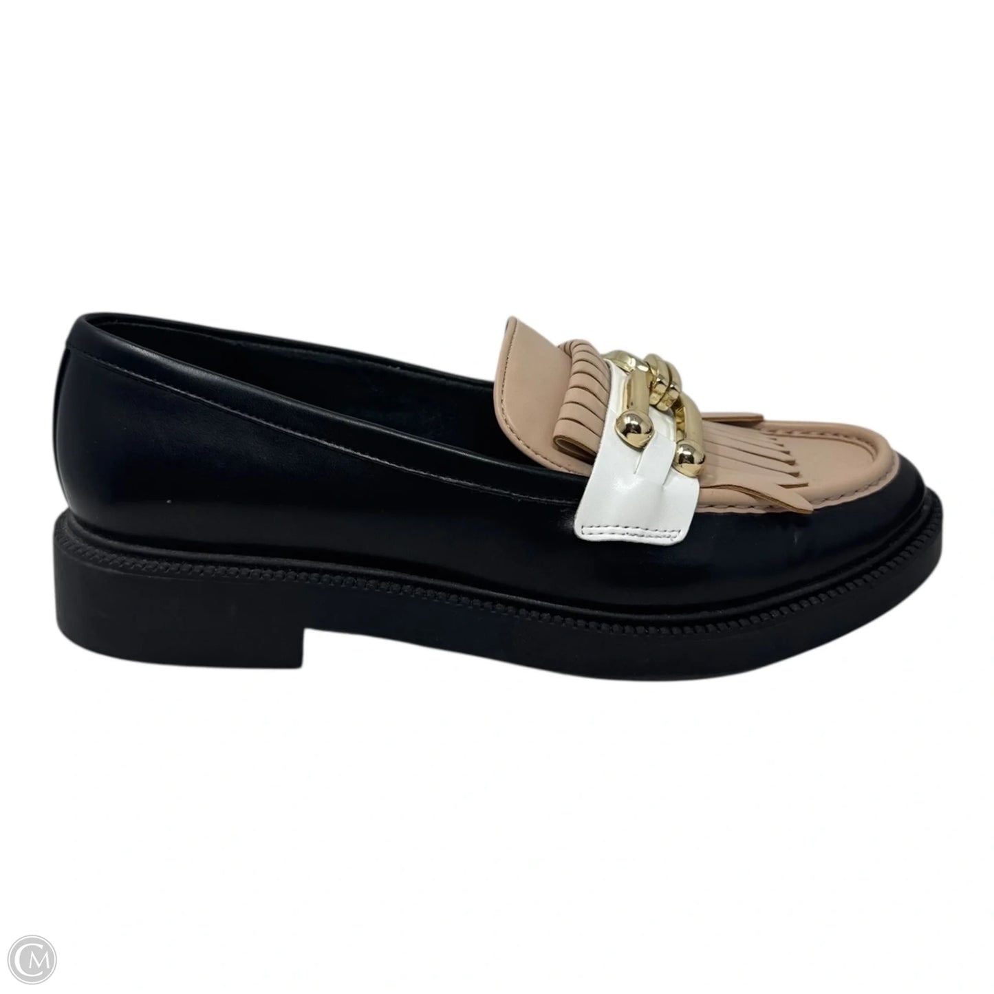Calisto Kiltie Loafer Shoes Flats By Marc Fisher In Black & Tan, Size: 8.5