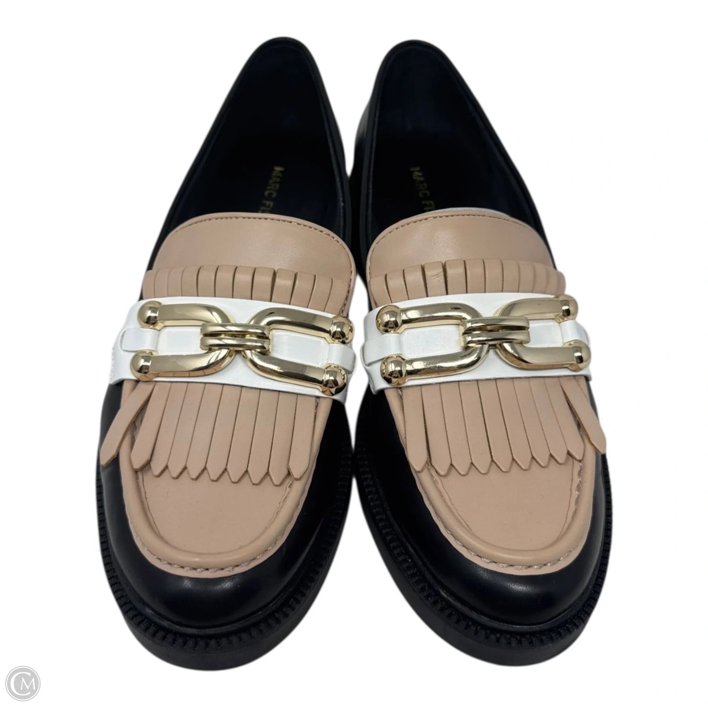 Calisto Kiltie Loafer Shoes Flats By Marc Fisher In Black & Tan, Size: 8.5