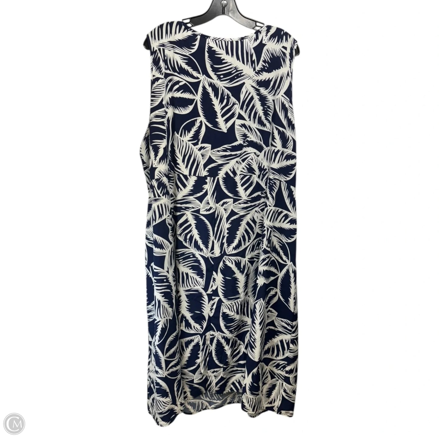 Dress Casual Midi By Emery Rose In Blue & White, Size: 5x
