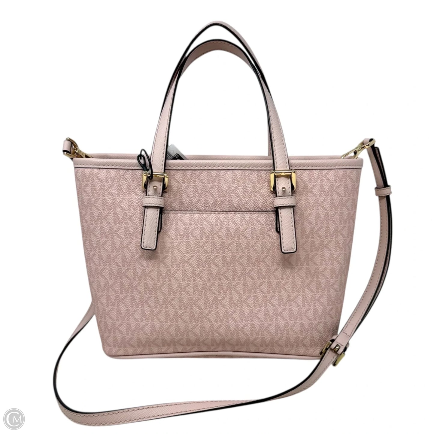 Jet Set Travel Extra-Small Logo Top-Zip Tote Bag Designer By Michael Kors, Size: Medium