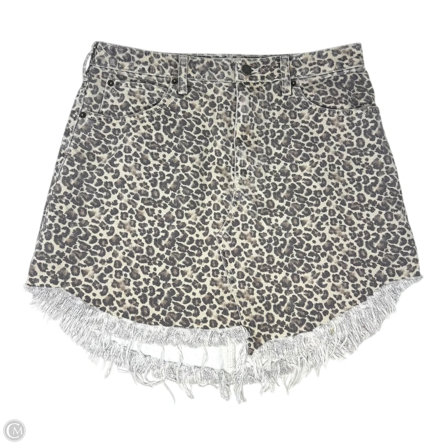 Printed Bailey Denim Mini Skirt By We The Free In Animal Print, Size: 10