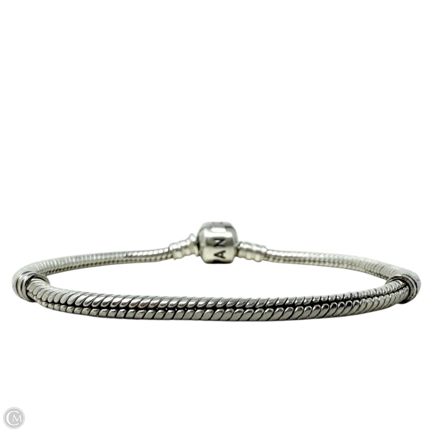 Sterling silver Moments Barrel Clasp Snake Chain Bracelet By Pandora