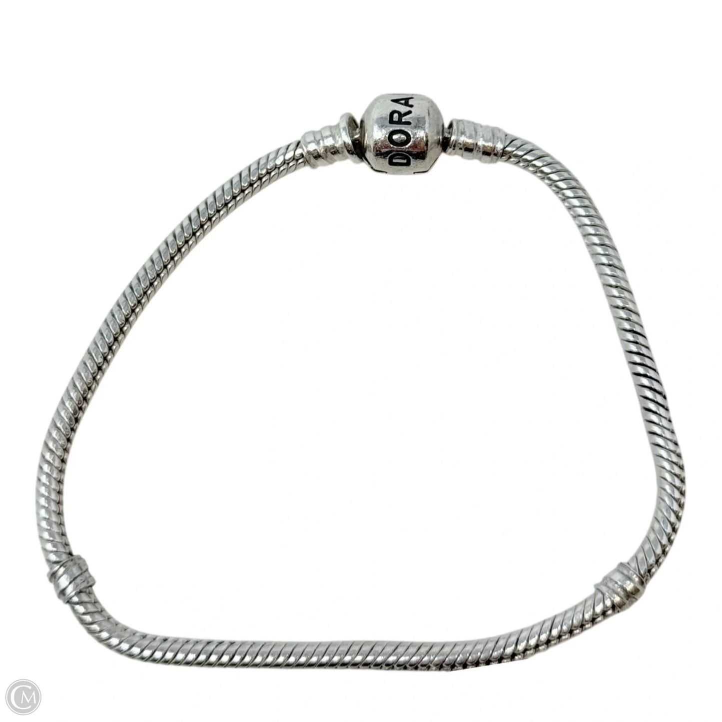 Sterling silver Moments Barrel Clasp Snake Chain Bracelet By Pandora