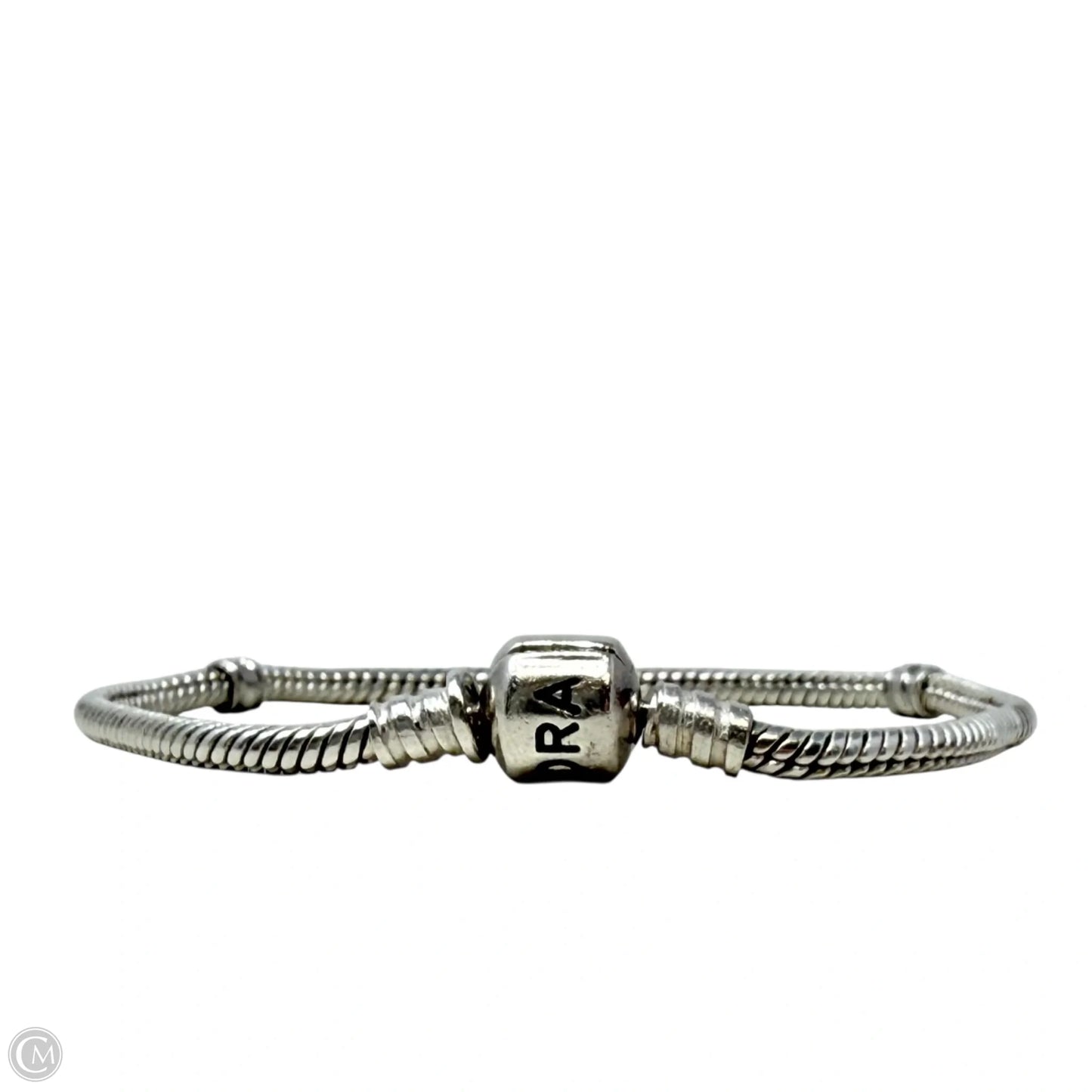 Sterling silver Moments Barrel Clasp Snake Chain Bracelet By Pandora