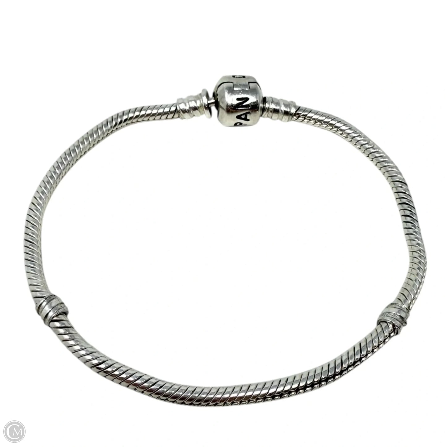 Sterling Silver Moments Barrel Clasp Snake Chain Bracelet By Pandora