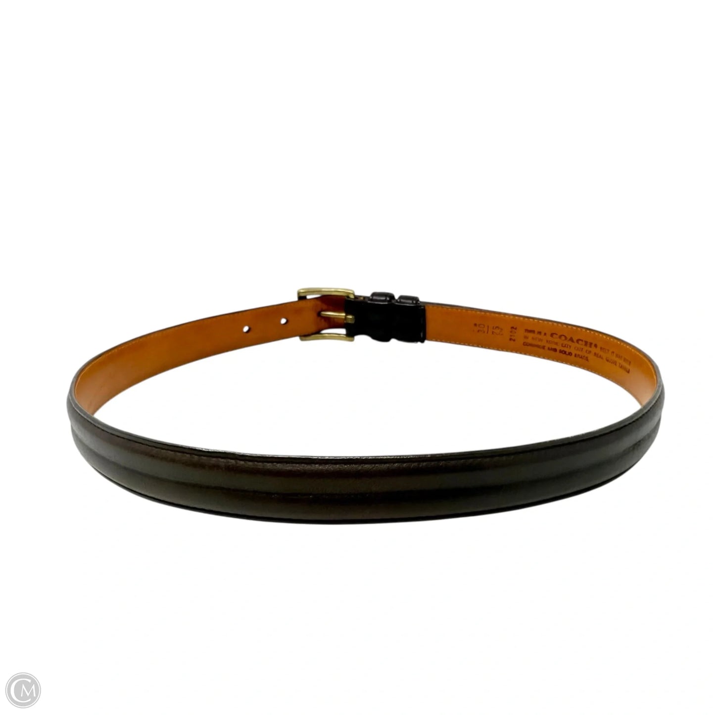 Classic Leather Belt Designer By Coach, Size: Medium