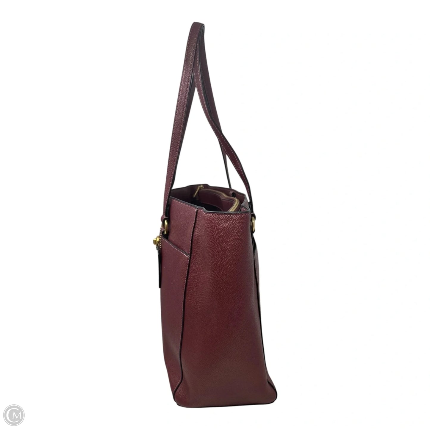 Folio Turnlock Tote Designer By Coach, Size: Large