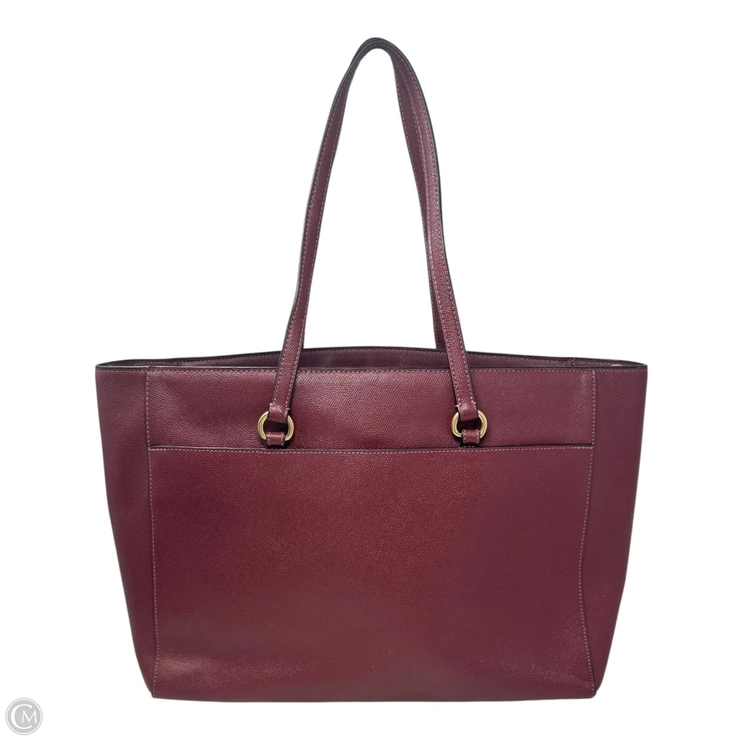Folio Turnlock Tote Designer By Coach, Size: Large