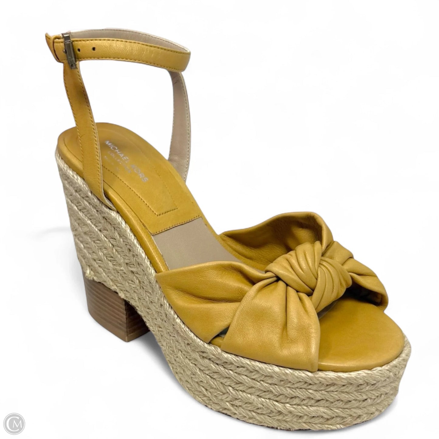 Runway Silvana Nappa Leather Platform Espadrille Sandals Designer By Michael Kors Collection In Peanut, Size: US 6/IT36