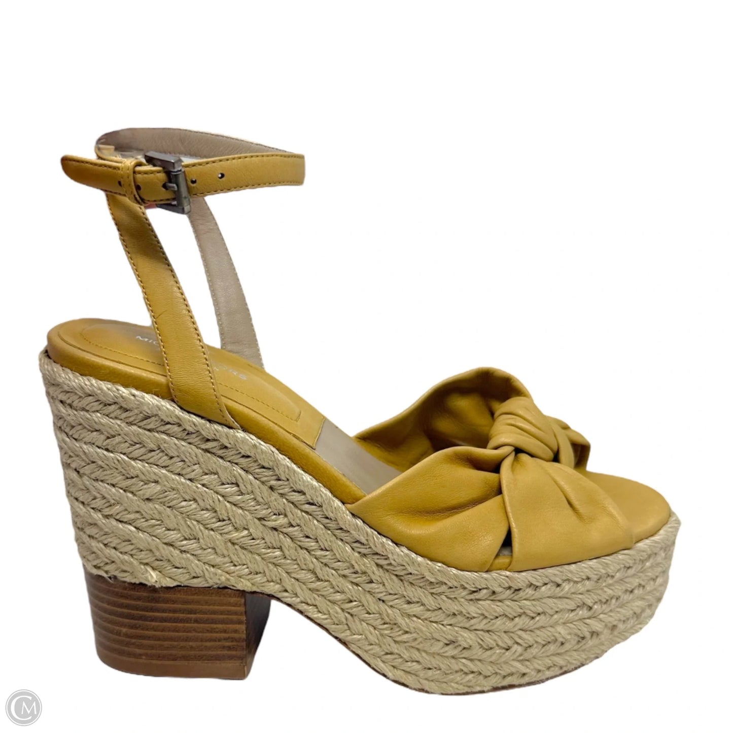 Runway Silvana Nappa Leather Platform Espadrille Sandals Designer By Michael Kors Collection In Peanut, Size: US 6/IT36