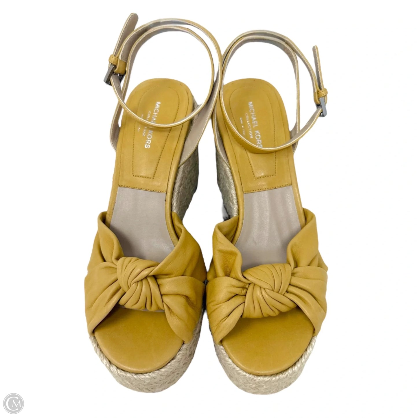 Runway Silvana Nappa Leather Platform Espadrille Sandals Designer By Michael Kors Collection In Peanut, Size: US 6/IT36